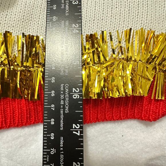 Ugly Christmas Sweater Believe LIGHTS UP Tacky Tinsel Xmas Party Winner Sz Large - Picture 5 of 5